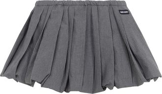 Miu Miu Grey Checks Mini Skirt
