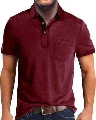 Generic Polo Shirt Men UK,Polo Short Sleeve Mens Shirts 4XL T XL Loose Fit Smart Casual Navy XXXL Gym Tops |