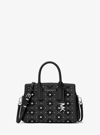 Michael Kors Laila Small Embellished Laser Cut Leather Satchel