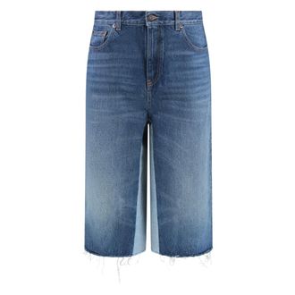Chlo&eacute; Patchwork Denim Bermuda Shorts