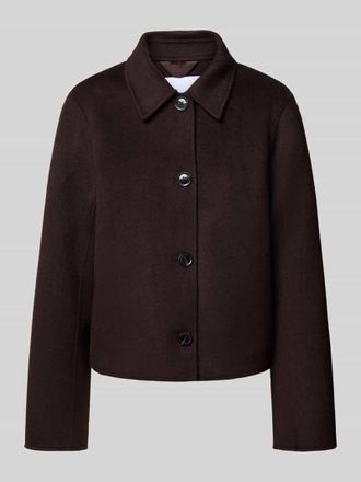 Sams&oslash;e & Sams&oslash;e Jacke aus Woll-Mix mit Umlegekragen Modell HOLLY in Schoko Melange, Gr&ouml;&szlig;e S