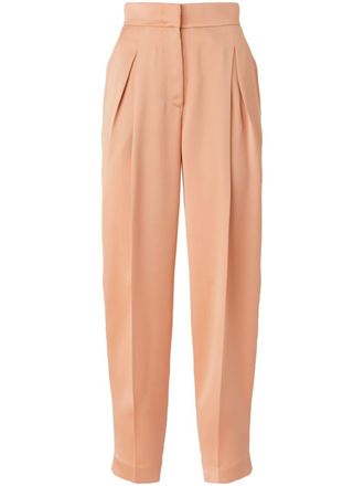 Genny pleat-detailing tapered trousers - Orange