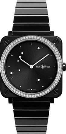 Bell & Ross Black Diamond Eagle Quartz Black Dial Ladies Watch BRS-EBL-CE-LGD/SCE