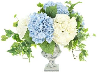 Creative Displays Inc. Handmade Faux Hydrangeas & Ivy In Decorative Pedestal Vase