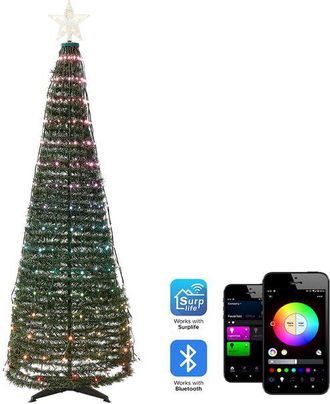 Beliani Beliani - rbol de Navidad led con temporizador e interruptor verde 188 cm Saarloq