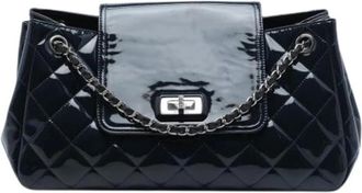 Chanel Pre-owned Quilted Shoulder Bag - Dames - Vintage Schoudertas - Blauw - ONE Size - Leer - Vintage