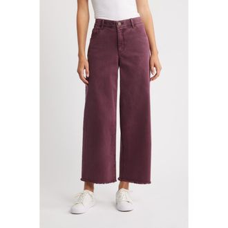 Wit & Wisdom Wyatt Skyrise High Waist Ankle Wide Leg Jeans in Washed Fig Jam at Nordstrom Rack, Size 10