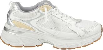 Golden Goose Sneakers, male, White, Size: 10 US White Leather and Mesh Sneakers