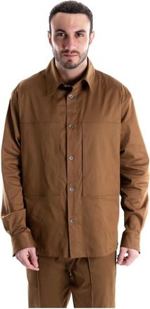 Paolo Pecora Shirt Jacket - Heren - Casual Overhemden - Bruin - XL - Katoen - Overhemden
