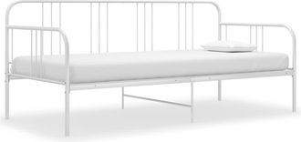 vidaXL Estructura De Sof&aacute; Cama Sin Colch&oacute;n Metal Blanco 90x200 Cm Vidaxl