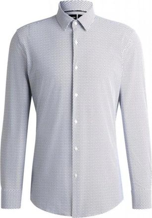HUGO BOSS P-Hank Shirt - Heren - Casual Overhemden - Blauw - M - Leer - Overhemden