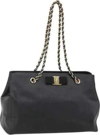 Ferragamo Pre-owned Tote Bag - Dames - Vintage Shopper - Zwart - ONE Size - Leer - Vintage