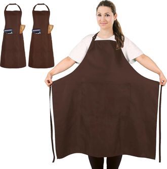 OEM Delantal Grande De Chef (2 Piezas), Delantal Unisex Para Cafeter&iacute;a, Delantal Impermeable Con 2 Bolsillos Para Cocinar, Barbacoa, Trabajo, Delantal Pro
