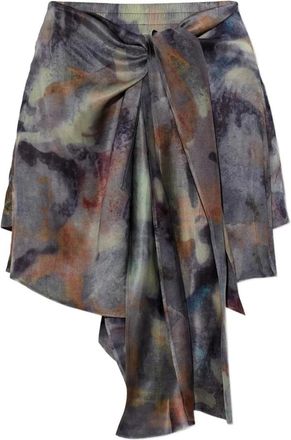 Diesel S-Talia Knotted Skort - Dames - Korte rokken - Veelkleurig - 2XS - Satijn - Rokken