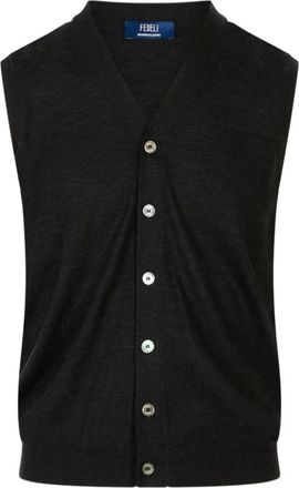 Fedeli Sleeveless Truien - Heren - Vesten - Zwart - 3XL - Truien & Vesten