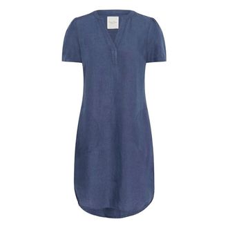Part Two Elegante Linnenmix Jurk - Dames - Jurken - Blauw - Maat: 2XS Linnen
