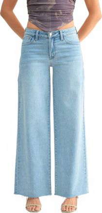 Just USA Relaxed Wide Leg Jeans In Light Denim