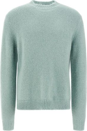 Jil Sander Midweight wollenblend trui met ronde hals - Heren - Ronde hals truien - Blauw - M - Wol - Truien & Vesten