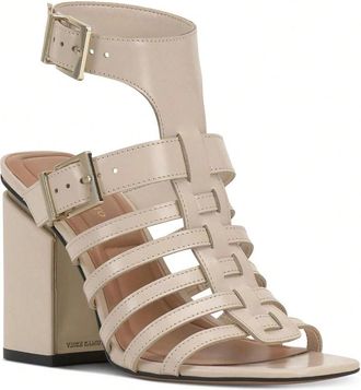 Vince Camuto Hicheny Sandal Warm Vanilla Caged Block Heel HAWK368