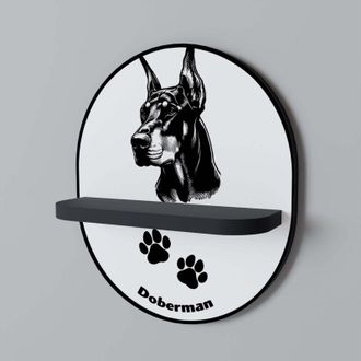 OEM Estante Ovalado Negro Para Perro Doberman