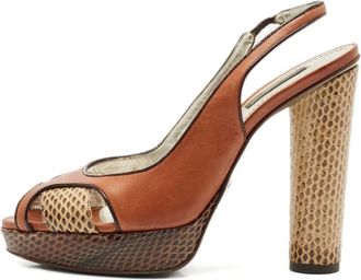 Dolce & Gabbana Sandali con effetto serpente 120mm - Marrone