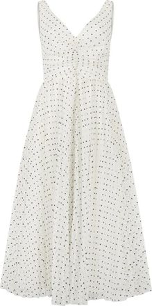 Red Valentino V-neck Trapeze Jurk - Dames - Maxi kleedjes - Wit - M - Kleedjes