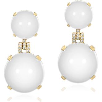 Goshwara Rock n Roll Double Sphere Drop Earrings in White at Nordstrom