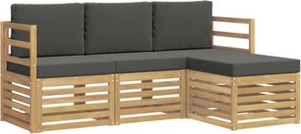 vidaXL Conjunto De Sof&aacute;s De Exterior 4 Uds. Blanco Y Antracita Vidaxl
