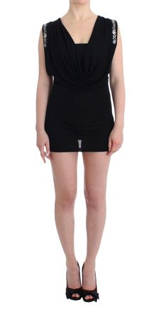 Roccobarocco Embellished Jersey Mini Sheath Short Womens Dress