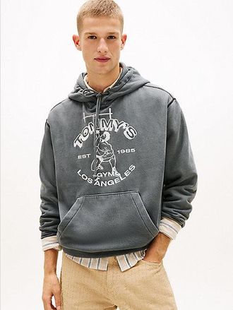 Tommy Hilfiger Gym Logo Embroidery Washed Relaxed Hoody