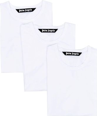 Palm Angels Mens Essentials Tee Tri-Pack White - Size X-Small