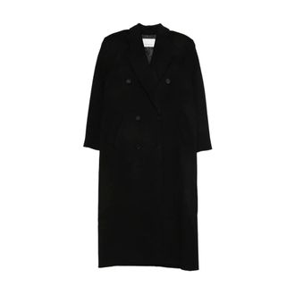 Frankie Shop Jassen, Dames, Zwart, S, Wol, Gaia Double-Breasted Coat