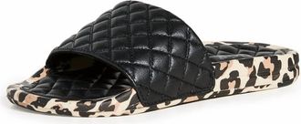 Athletic Propulsion Labs Womens Lusso Slide Sandal In Black/leopard