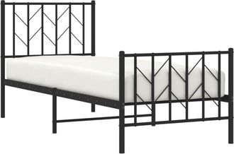 vidaXL Estructura Cama Sin Colch&oacute;n Con Estribo Metal Negro 75x190 Cm Vidaxl