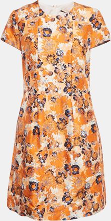 HUGO BOSS Boss By Hugo Boss Orange Floral Print Silk Short Dress