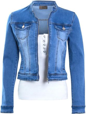 SS7 Womens Denim Jacket with Zip Fastening