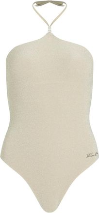 Karl Lagerfeld Costume da bagno con scollo allamericana - Toni neutri