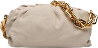 Bottega Veneta Pre-owned Chain Pouch - Dames - Vintage Clutch - Beige - ONE Size - Leer - Vintage