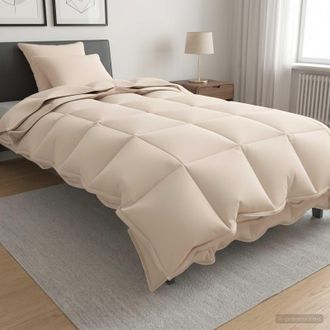vidaXL Vidaxl Set Di Piumoni 2 Pz 135 X 220 Cm Kapok E Poliestere Beige