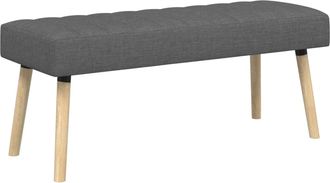vidaXL Banco Con Tapizado En Canal Gris Oscuro 110 X 40 X 46 Cm Tela Vidaxl