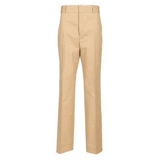 Filippa K Tailored Cotton Trousers - female - Filippa K - Straight Trousers - Beige - S - Trousers