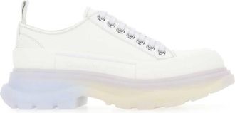 Alexander McQueen White Canvas Tread Slick Sneakers