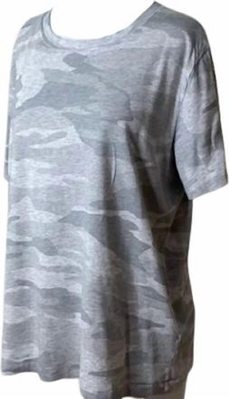 Splendid Womens Short Sleeve T-Shirt In Gray Camo