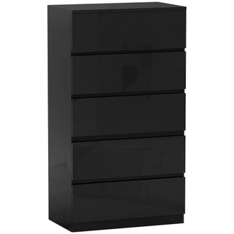 HOMCOM C&oacute;moda con cajones 55x34x100 cm negro