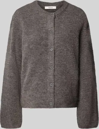 Selected Regular Fit Strickjacke aus Woll-Mix mit Alpaka-Anteil Modell LULU NEW in Mittelgrau, Gr&ouml;&szlig;e XL
