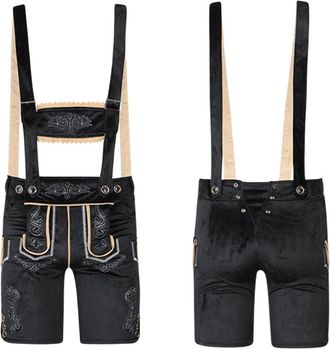 Generic Lederhosen Men Bavarian,Lederhosen Green with & Shirt, Mens Oktoberfest 2024 Outfit Suspenders Character Dress Up Bavarian Hats Large High Waisted Lea