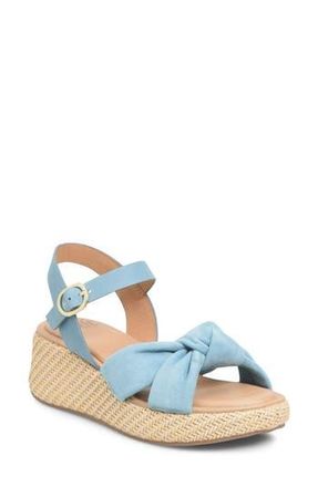S&ouml;fft Farah Basketweave Platform Sandal in Teal Suede at Nordstrom Rack, Size 9.5