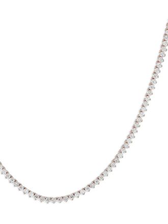 Luxury Bazaar 14K rose gold diamond tennis necklace - women - Lab Grown Diamond/14kt Rose Gold - One Size - Pink