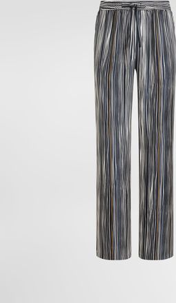 Dolce & Gabbana Stripe-print Silk Twill Vanity Trousers - Man Pants And Shorts 54
