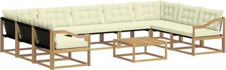 vidaXL Conjunto De Sof&aacute;s De Exterior 10 Uds. Blanco Y Crema Vidaxl